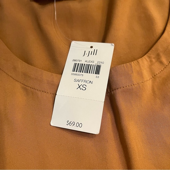 Pure Jill Women’s Sz XS  Short Sleeve Top Saffron Rust Minimalist Basic Quality - Picture 6 of 8